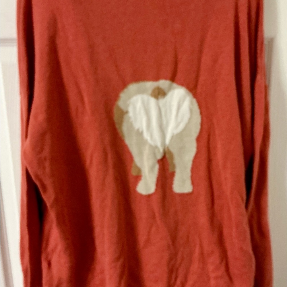 Time and Tru Rust Red Corgi Sweater with Crown - Picture 4 of 5